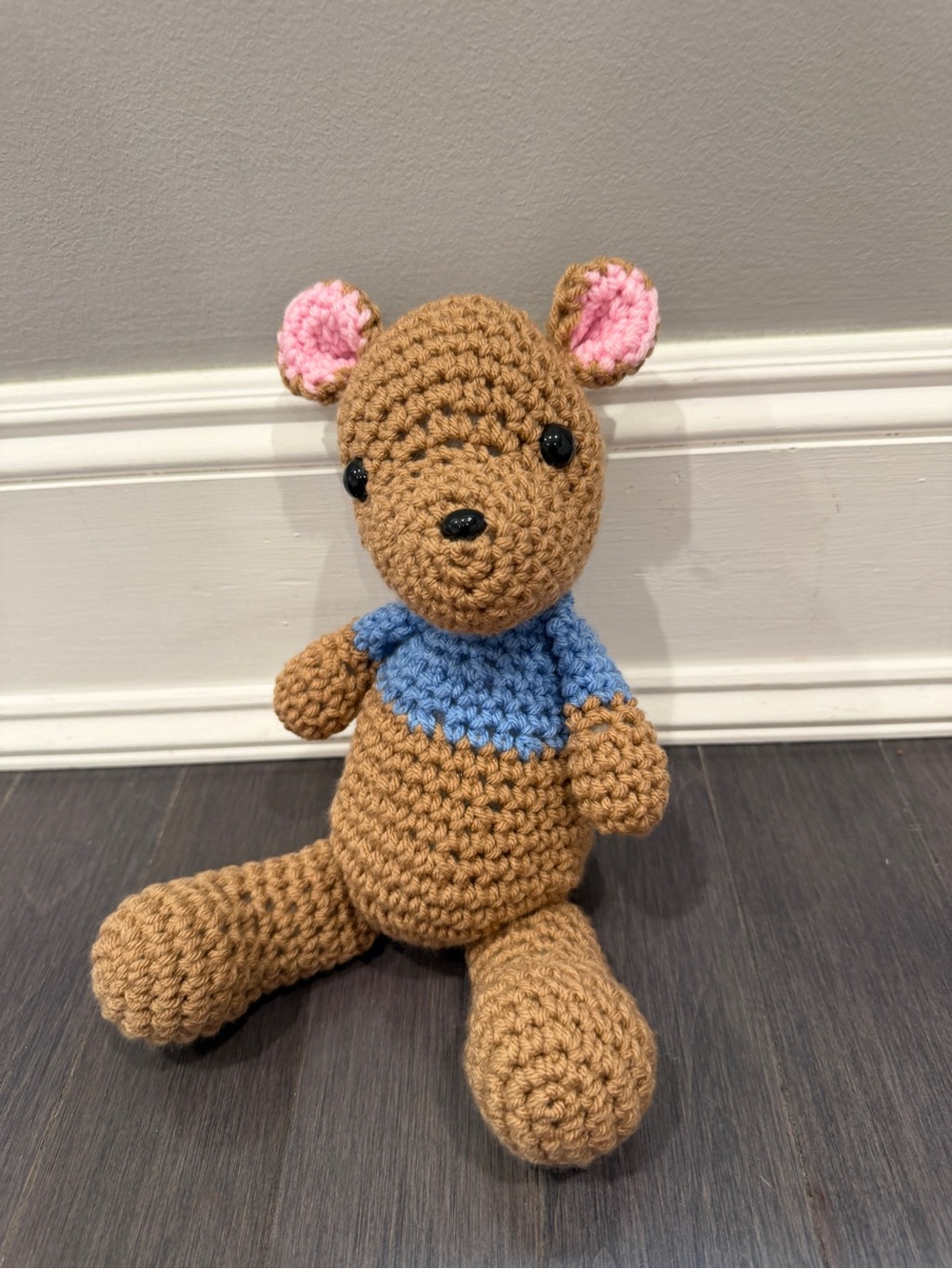 NWOT CUSTOM HAND MADE Winnie the Pooh Roo Crocheted Doll Stuffef Animal Kids